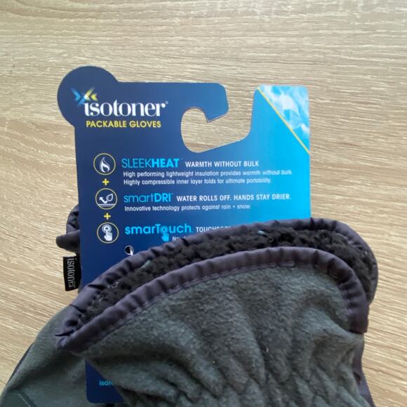 Isotoner Men's Large Gloves Insulated Water-Resistant Touchscreen Compatible NEW - Picture 4 of 5